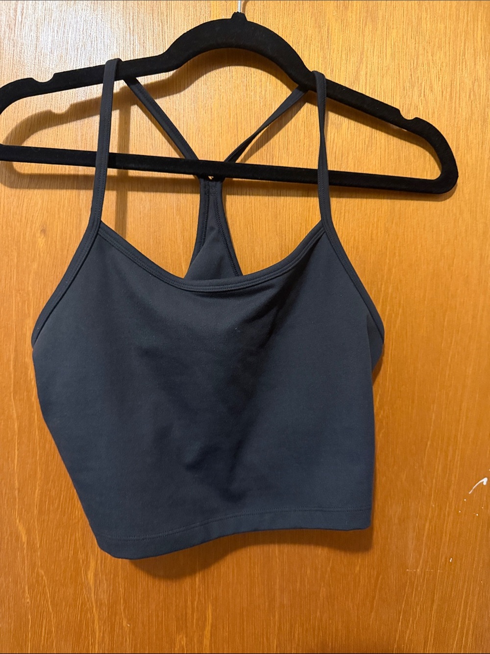 Offline Med Black Strappy Crop Sports Bra - Sleek Support